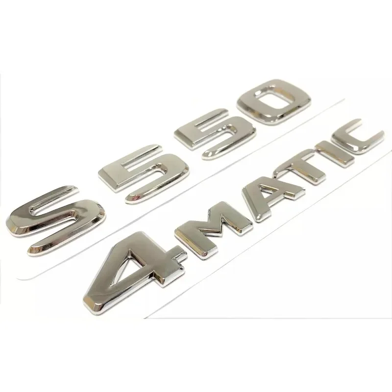 

2pcs Silver S550 + 4matic for Mercedes Rear Trunk Emblem Badge Decal Car Accessories