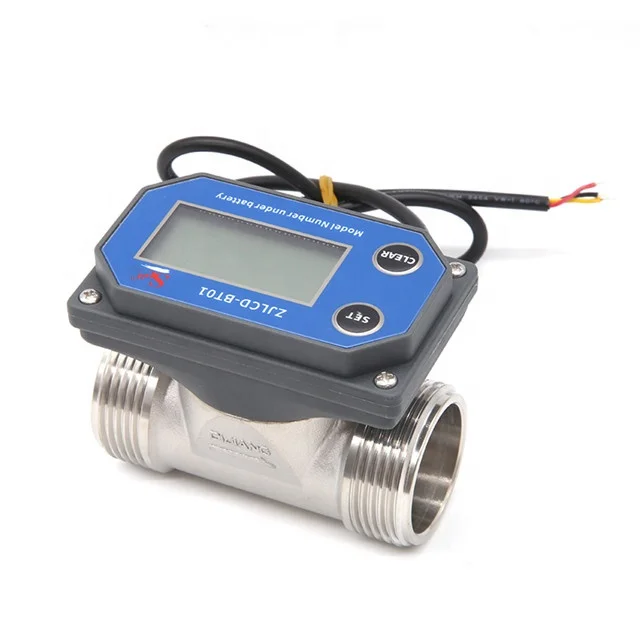 

ZJSUS-BT01-DN20 New Style Water Flow Meter SUS Wastewater Non-ultrasonic Display Meter G3/4'' 10-150LPM 1.75MPA SS Flow Sensor