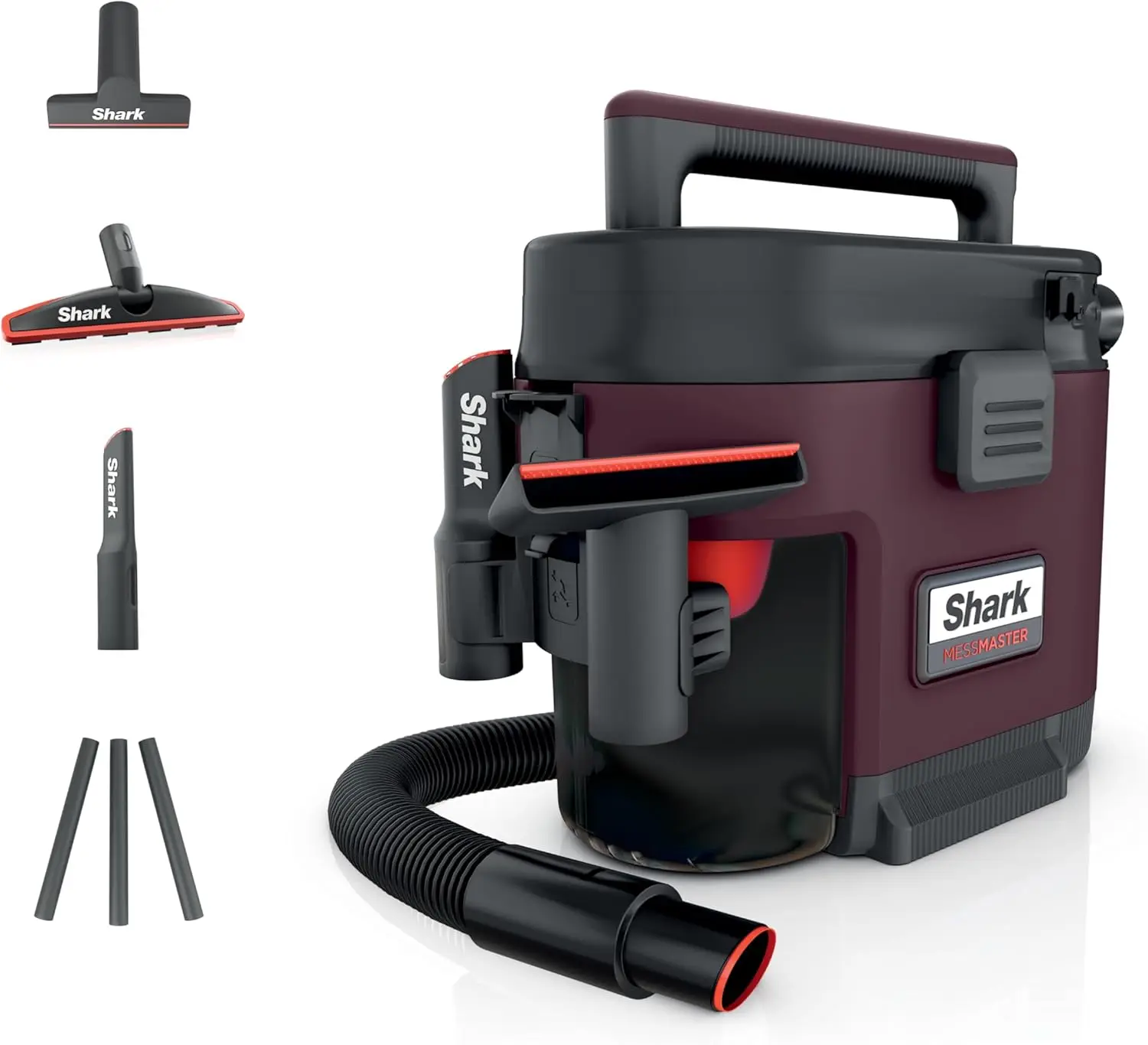 

Портативный пылесос для сухой и влажной уборки, емкость 1 галлон, проводной, для уборки шерсти животных и автомобилей, сверхмощное всасывание, цвет бургунди