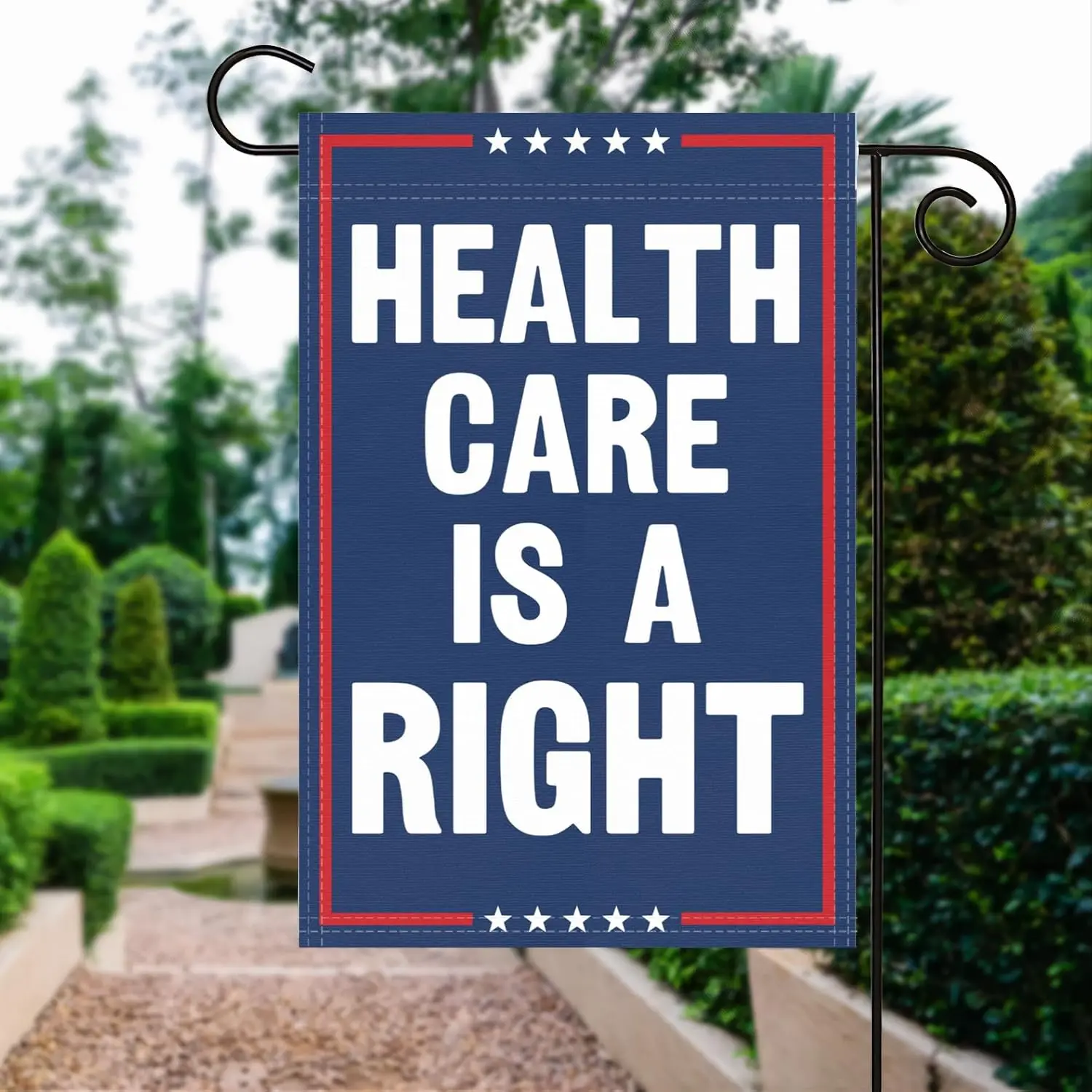 Healthcare Is A Right Garden Flag - 12x18 Inch Double Sided Political Garden Flags, Vertical 100% Polyester, Weather-Resista EEZ