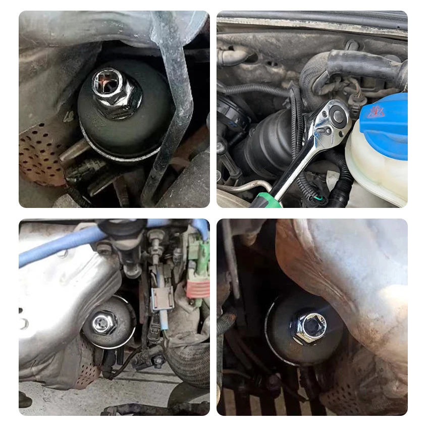 3-Size Oil Filter Socket Set 27/32/36mm - Universal Car Filter Wrench for Quick Removal, Professional Filter Cap Tool Kit