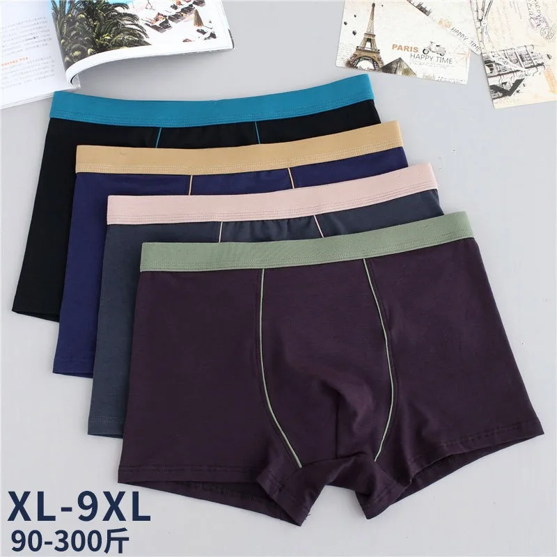 Pure Cotton Mens Boxer Briefs Plus Size XL-9XL Breathable 3D Seamless Underwear Big and Tall Soft Comfortable Fit Boxer Shorts