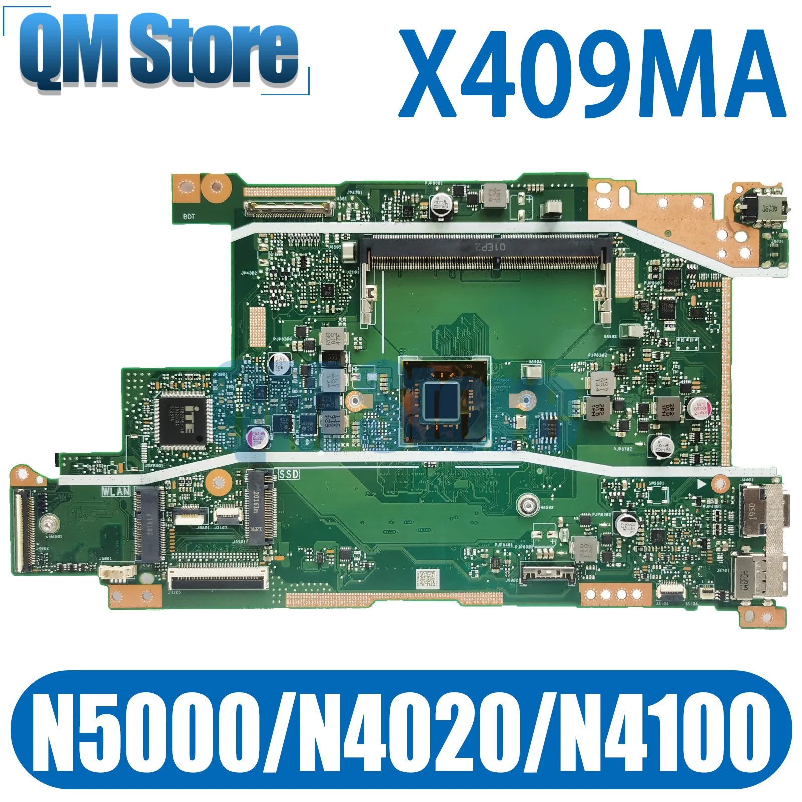 

QM X409MA Mainboard For ASUS Asus VivoBook X409M X509MA Laptop Motherboard With N4000 N4020 N5000 CPU Fully Tested Working