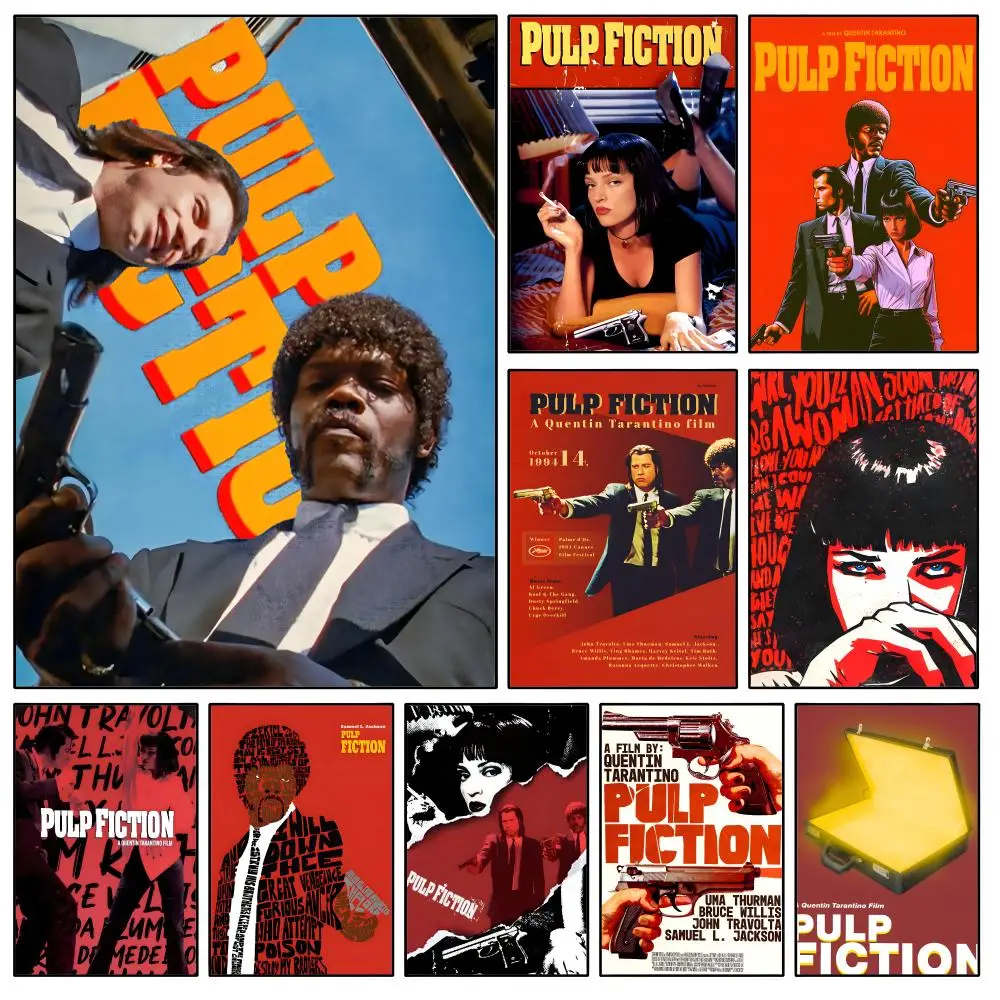 Film P-Pulp F-Fiction Vincent Mia Poster Waterproof HD Modern Peel And Stick Wall Decor Bedroom Living Room Dorm Office