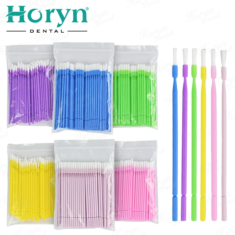 100Pcs Dental Micro Brush Bottle Dental Disposable Micro Brushes Applicators Brush Teeth Oral Dentist Materials Dropship
