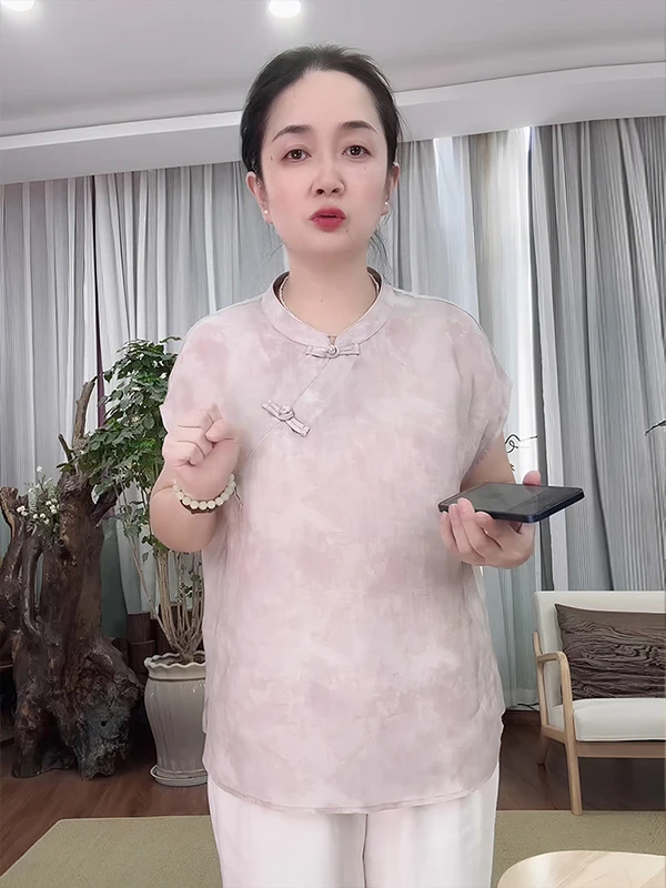 

Новая женская футболка свободного кроя в китайском стиле, повседневный дышащий топ из хлопка и льна для женщин, модная летняя рубашка