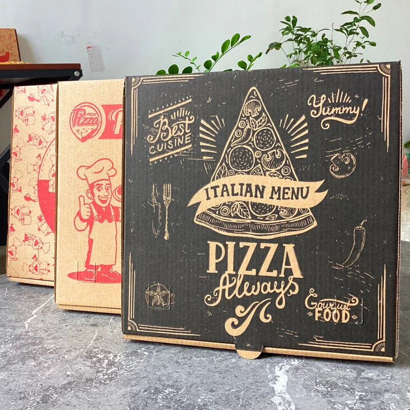 Custom. Disposable Thickened Takeaway Pizza Box Corrugated Packaging Pizza Pizza Box 67891012-Inch Customizable