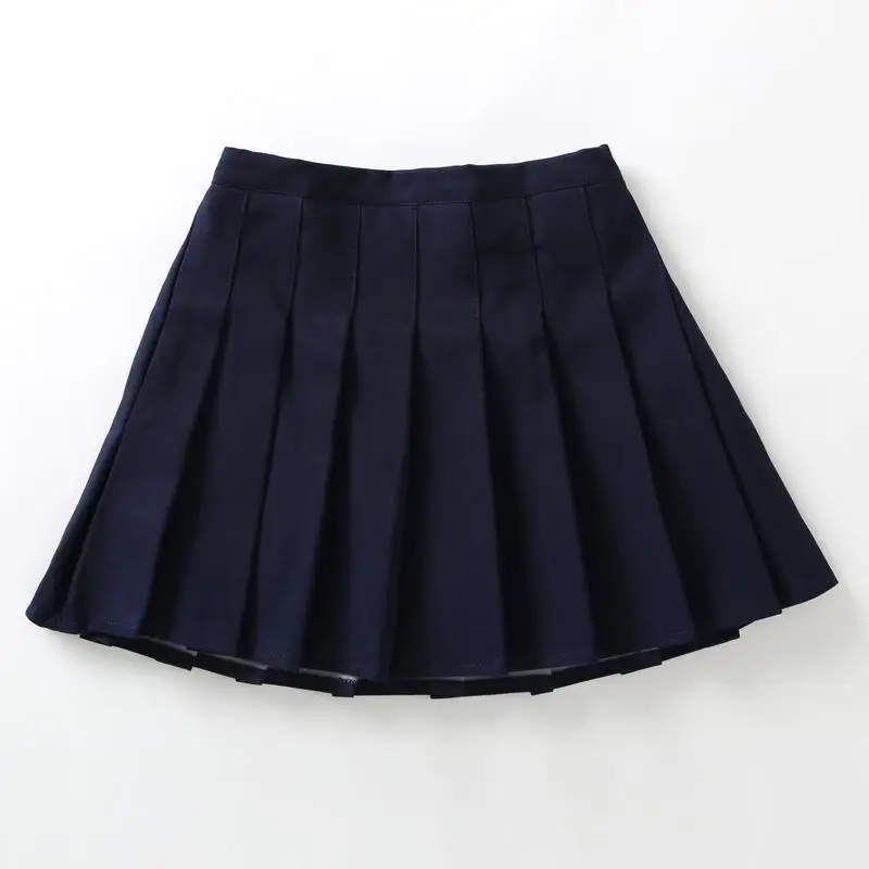 2024 New Children Summer Girls Mini Skirts Vintage Pleated Skirt Korean Tennis Skirts Short Student Uniform Skirts White Black