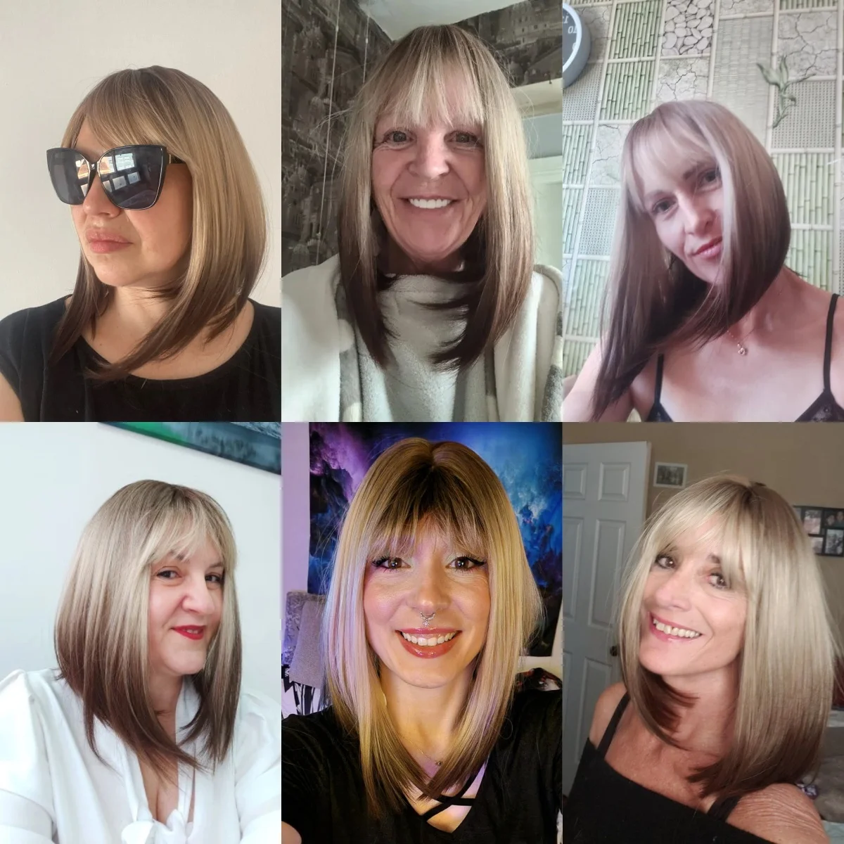 شعر مستعار اصطناعي قصير مستقيم للنساء ، أشقر إلى بني ، بوب أومبير مع الانفجارات ، تأثيري يومي ، حفلة ، مقاوم للحرارة ، شعر مزيف #5