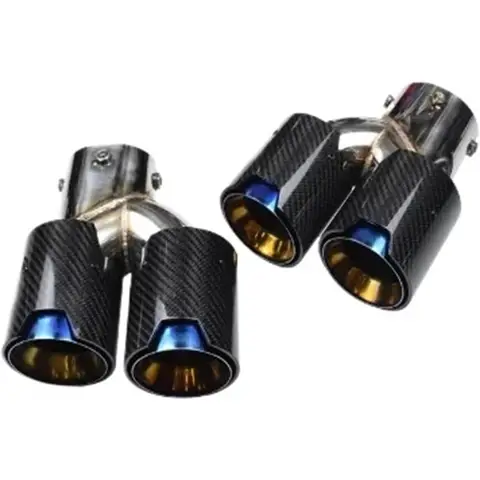 1 Set Exhaust Tips Compatible for BMW G20 G21 G22 G23 G26 G28 G42 M240i M330i M340i M440i M Sport Carbon Fiber Muffler Tip Tail