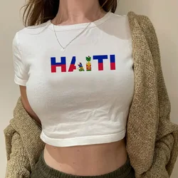 Haiti fairycore 90s cyber y2k crop top girl Harajuku yk2 90s hippie t-shirts