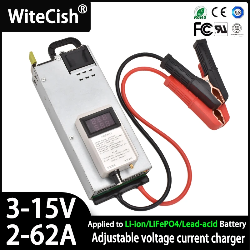 3-15V 3-100A 12V 100A LiFePO Adjustable Charger 14.6V 100A 12.6v 100A Lithium Polymer For Lithium Ion Battery Lead Acid Battery