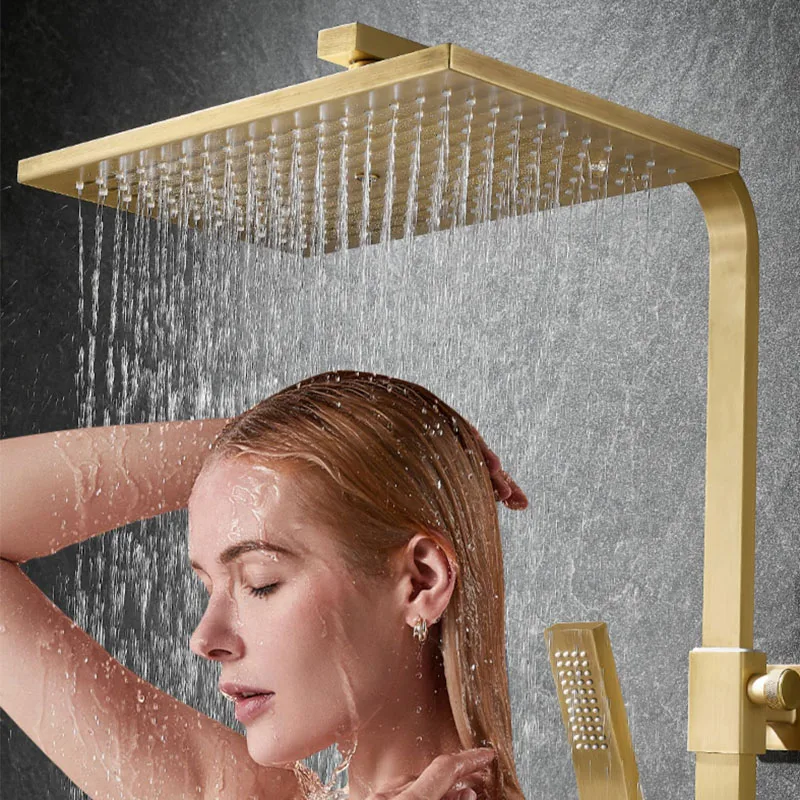 LED Digital Atmosphere Shower Set Bathroom Hot Cold Thermostatic Mixer Shower System Bathtub Wall Mount Round Square Faucets Tap