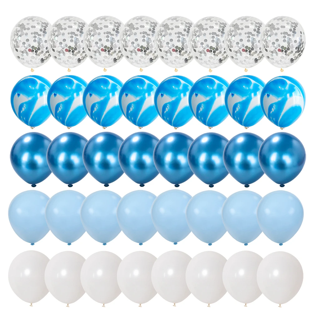 40 stücke 10 Zoll Schwarz gold Latex Ballon Konfetti Marmor Makronen Ballon Hochzeit Geburtstags feier Dekoration Baby party Luftballons – Detail 3