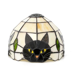 8 Inch creative Stained Glass Peacock Lampshades Replacement, Only Handmade Phoenix Tail Vintage Lamp Shade, for Pendant Light
