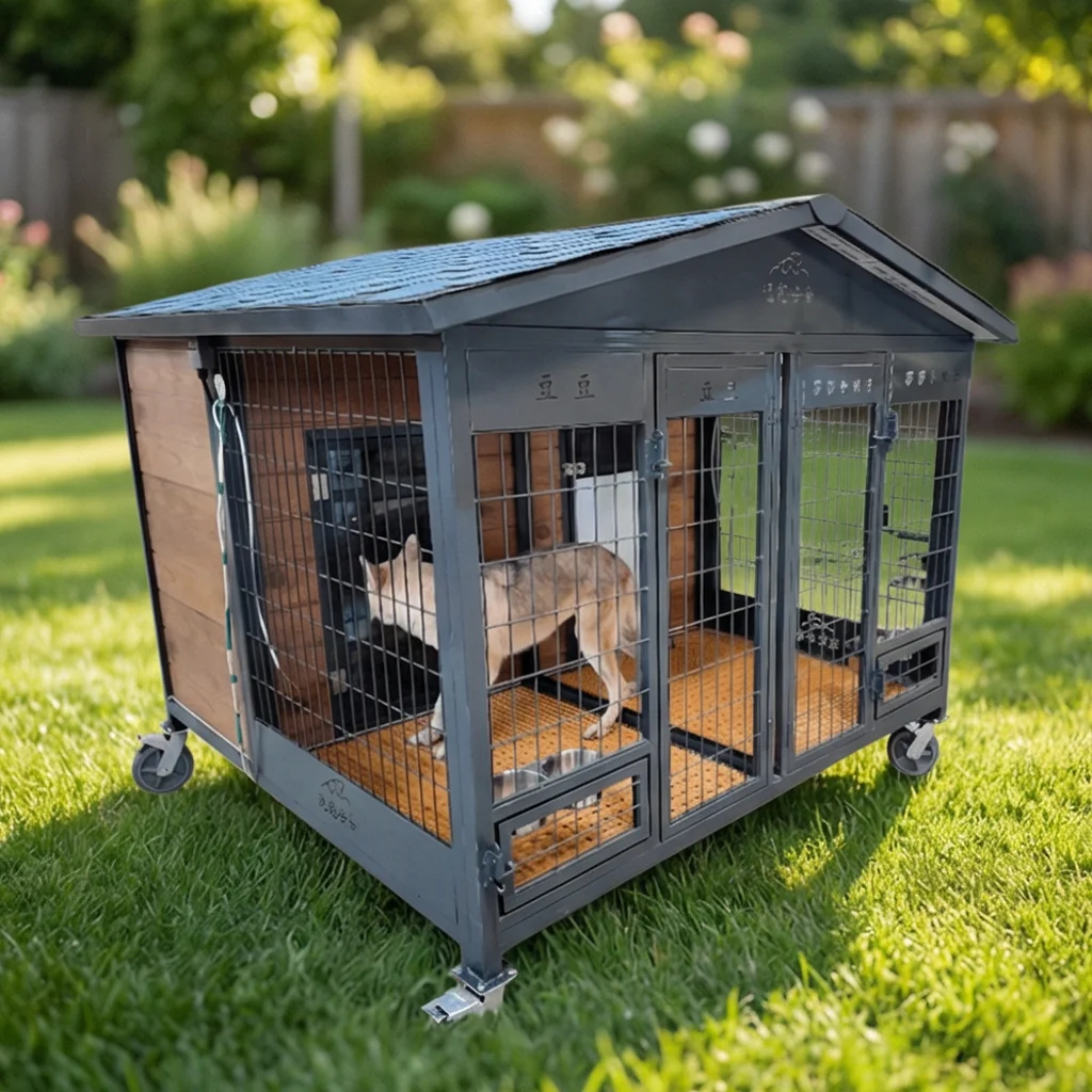 

Eco Friendly Outdoor Pet House S M L Sizes Heavy Duty Recyclable Dog Kennel For Garden Patio