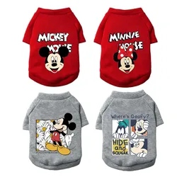 Disney-Ropa de invierno para mascotas, sudaderas con capucha cálidas de Mickey para perros, Bulldog francés para cachorros, Ropa para perros medianos, Ropa para Yorkshire