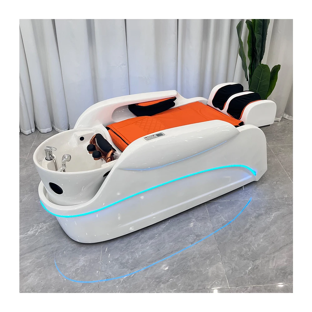 Modern luxury electric massage table beauty salon full-lying massage bed with LED lights