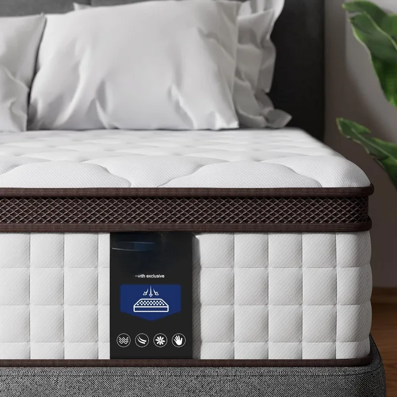 

Twin Mattress, 10 Inch Hybrid Mattress with Memory Foam & Heavier Coils, Ergonomic Design for Pressure Relief