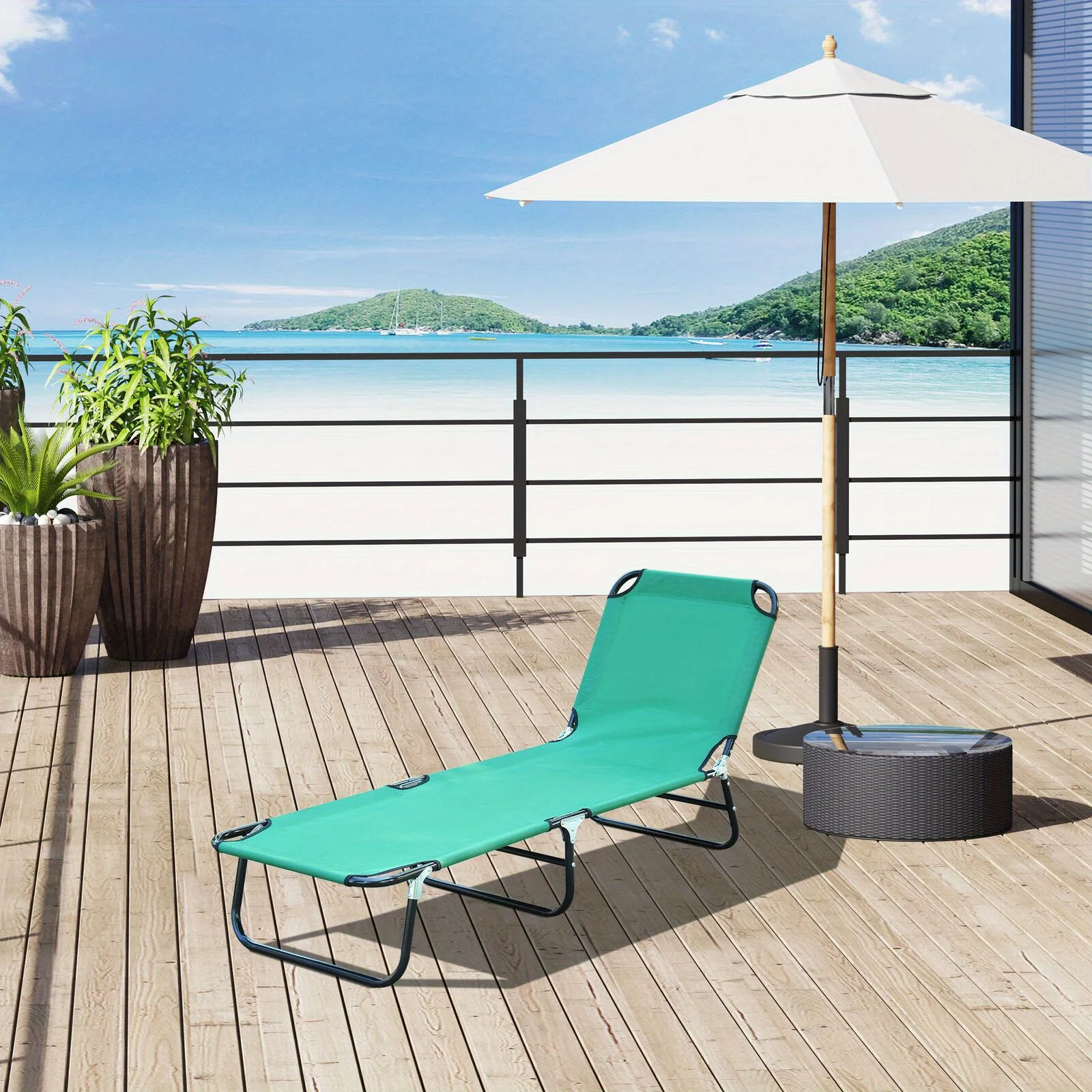 

Patio Foldable Chaise Lounge Chair Outdoor Camping Cot Sun Recliner Beach Pool