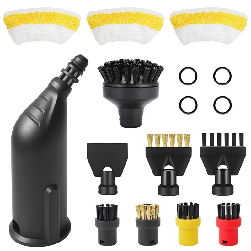 N85R-For Karcher SC1 SC2 SC3 SC4 SC5 Steam Cleaner Accessories-Extended Nozzle, Joint Brush& Microfiber Cloths Easyfix Set