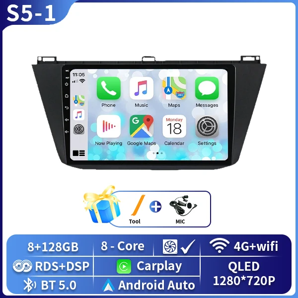 Android 16 Carplay Auto Radio Voor Volkswagen Tiguan 2 Mk 2016 2017 2018 2019 Multimedia Video Player Navigatie GPS stereo