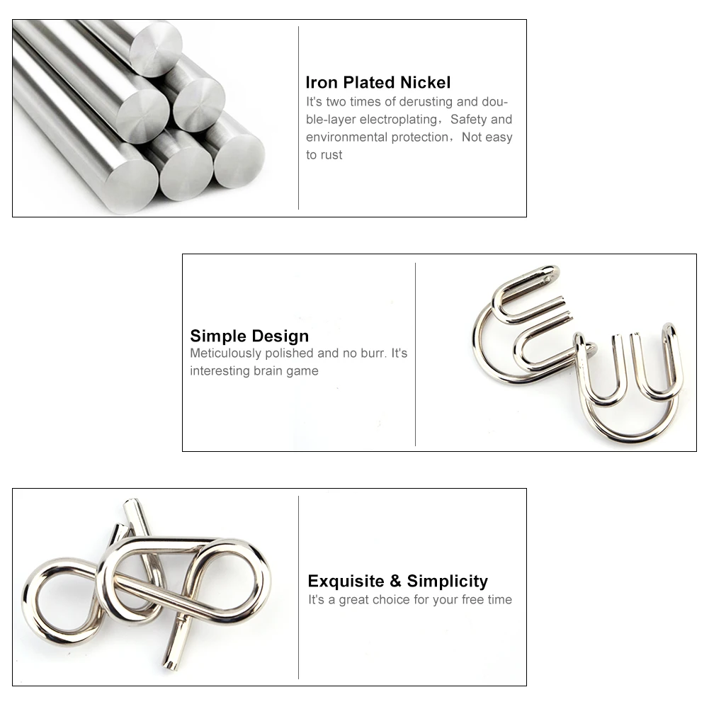 مجموعة ألغاز سلكية معدنية مكونة من 20 قطعة، ألغاز الذكاء، ألعاب تعليمية لتدريب ألغاز الأسلاك