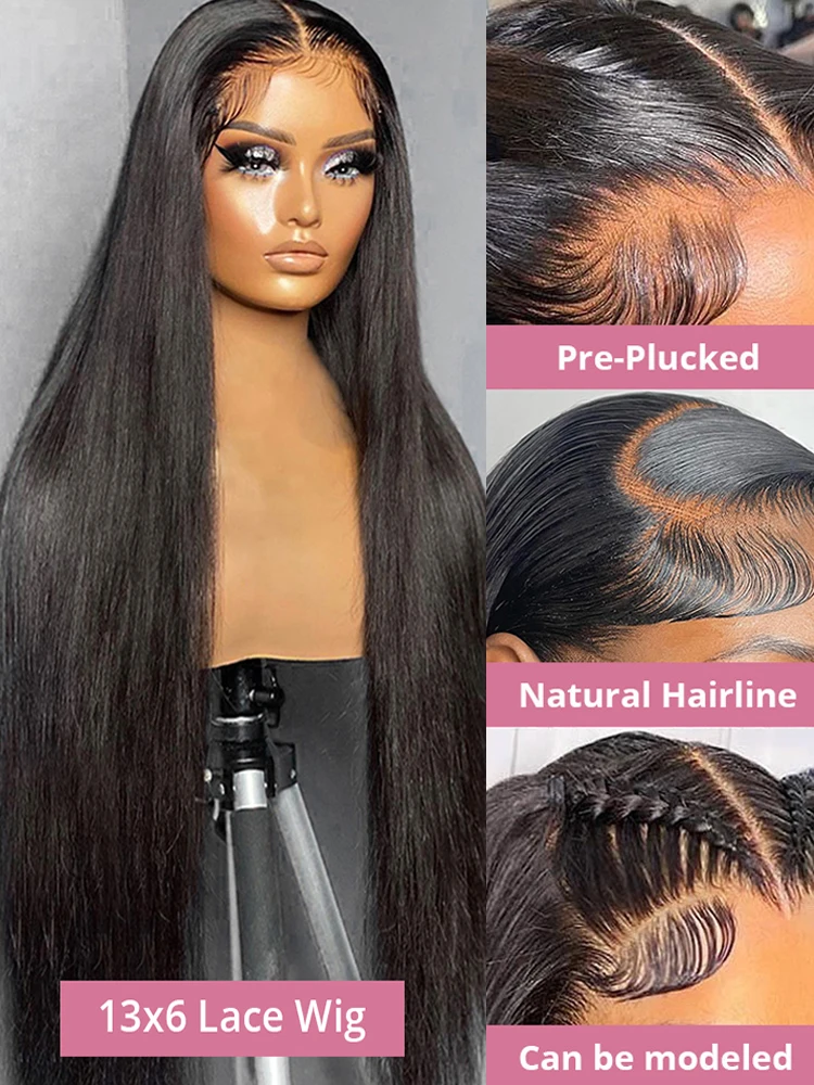 360 Full Hd Transparente Osso Straight Lace Front 4x4 Encerramento Perucas de Cabelo Humano Para Mulheres 30 40 Polegada 13x4 13x6 Lace Frontal Peruca