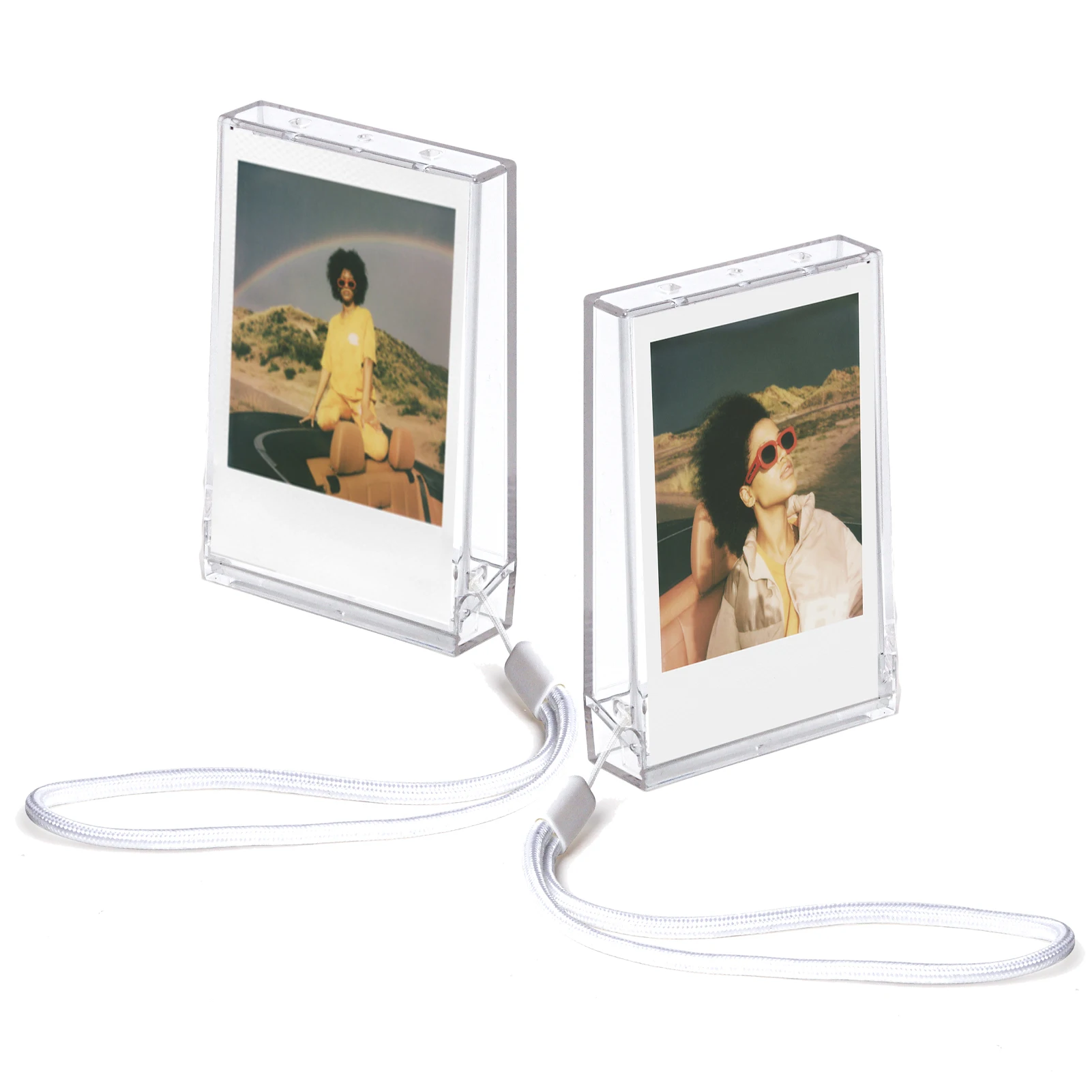 1-10 pcs Acrylic Transparent Ice Cream Desktop Photo Frame With Lanyard, Fuji Film Instax Mini 12 11 9 8 7s 25 Film Photo Paper