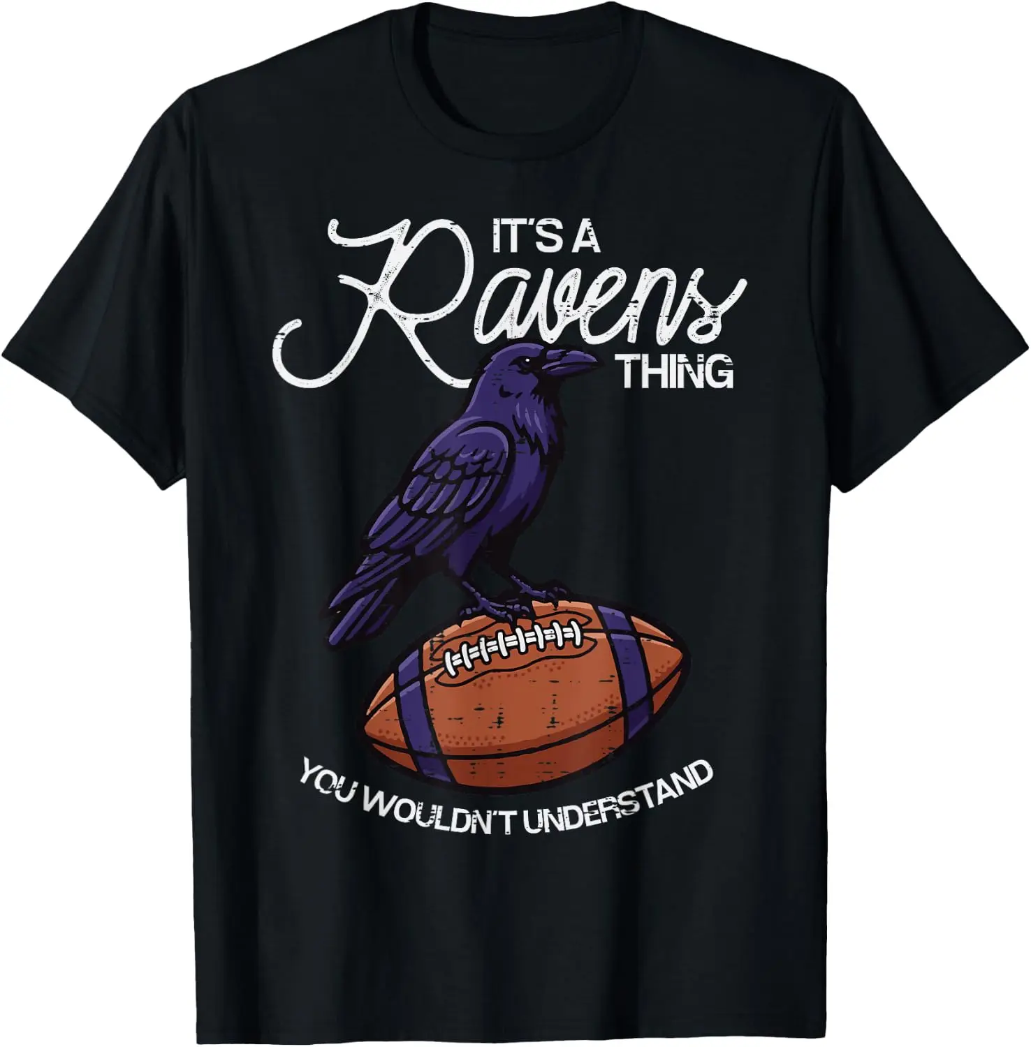 Raven Boys Kids Youth Men Women Girls Teen T-Shirt Breathable, heavyweight pure cotton short-sleeve top—stylish, plus-size, and suitable for year-round wear with a sporty, casual vibe