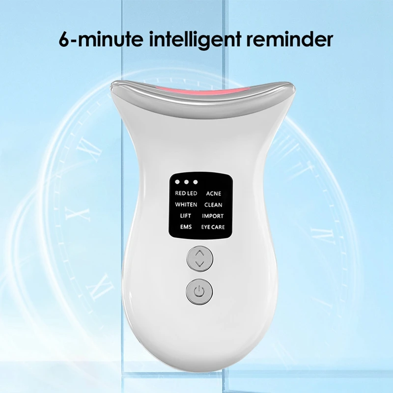 Neck Beauty Instrument Plastic Electric Microcurrent Wrinkle Remover 7 Colors LED Photon Face Beauty Device