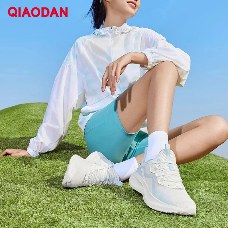 

QIAODAN New Style Women Running Shoes 2025 Lightweight Mesh Breathable Cushion Lace Up Leisure Sports Sneakers QXB022252291R