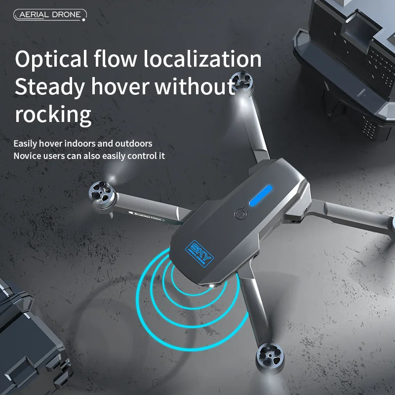 โดรนกล้อง HD คู่ไร้แปรงถ่าน Wi-Fi FPV ถ่ายภาพทางอากาศบังคับวิทยุพับเก็บได้เฮลิคอปเตอร์สี่ใบพัดแบบ E88MAX