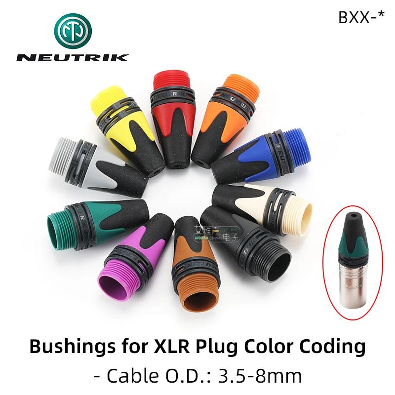 

Neutrik XLR Cannon Cable Connectors Plug Multicolored Bushings BXX_* For Theater LED Audio Equipment Color Coding Accessories