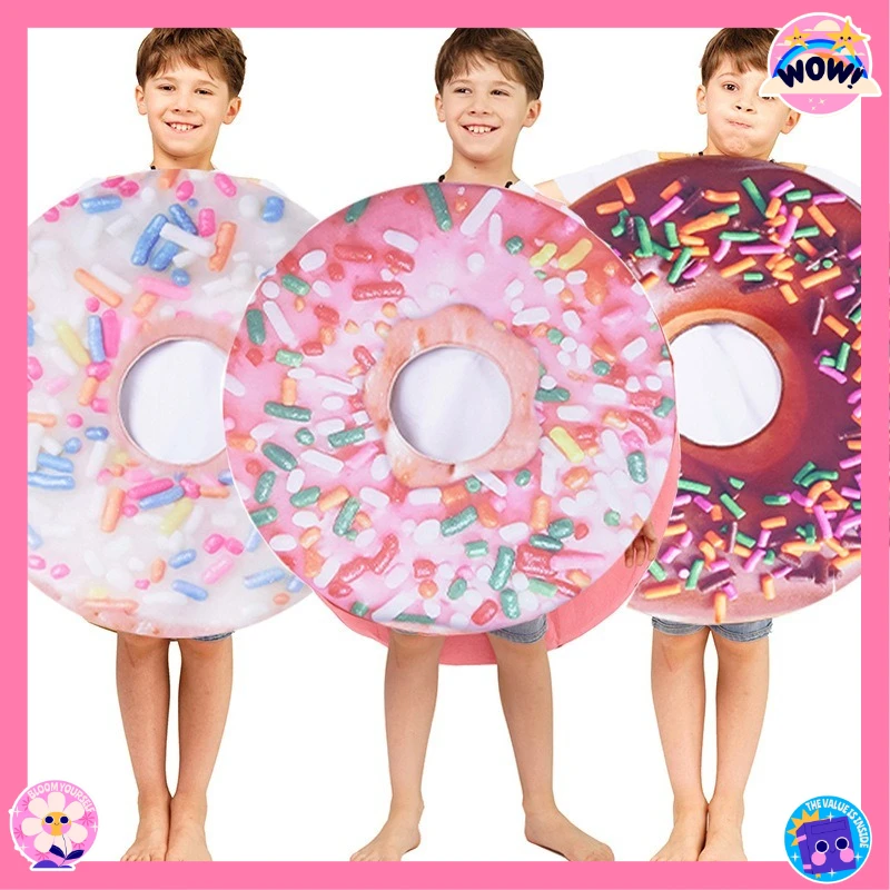 

Хэллоуин детский мужской и женский забавный косплей костюм пончика с цифровым принтом косплей костюм для выступлений