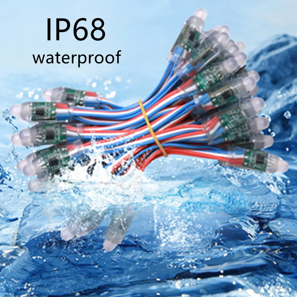 6m 50 Beads Full Color RGB WS2811 IC 12mm Pixels Digital Addressable 5V 12V Dream Color LED Pixels Module IP68 Waterproof Light