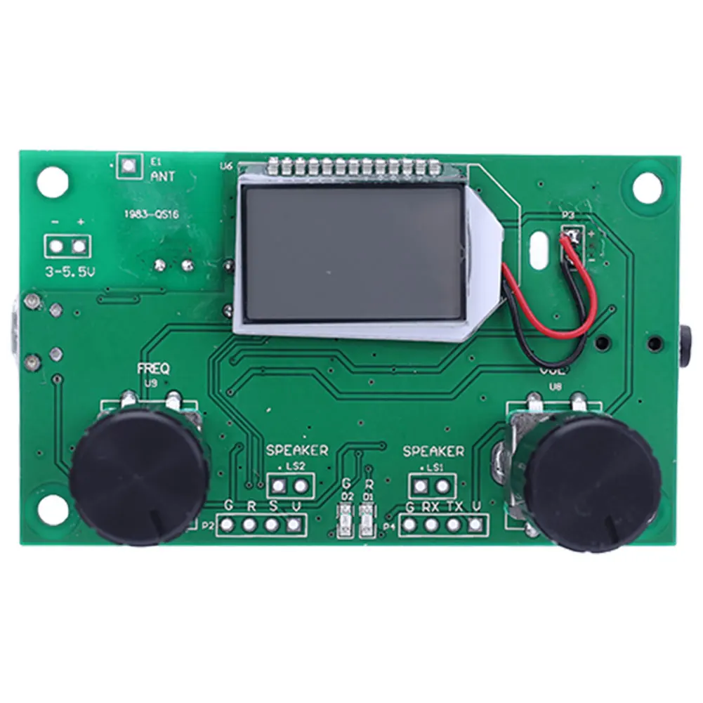 Digital FM Receiver Module with LCD Display Frequency Modulation Stereo Circuit Board 50Hz-18KHz DC 3-5V for Receive DSP PLL