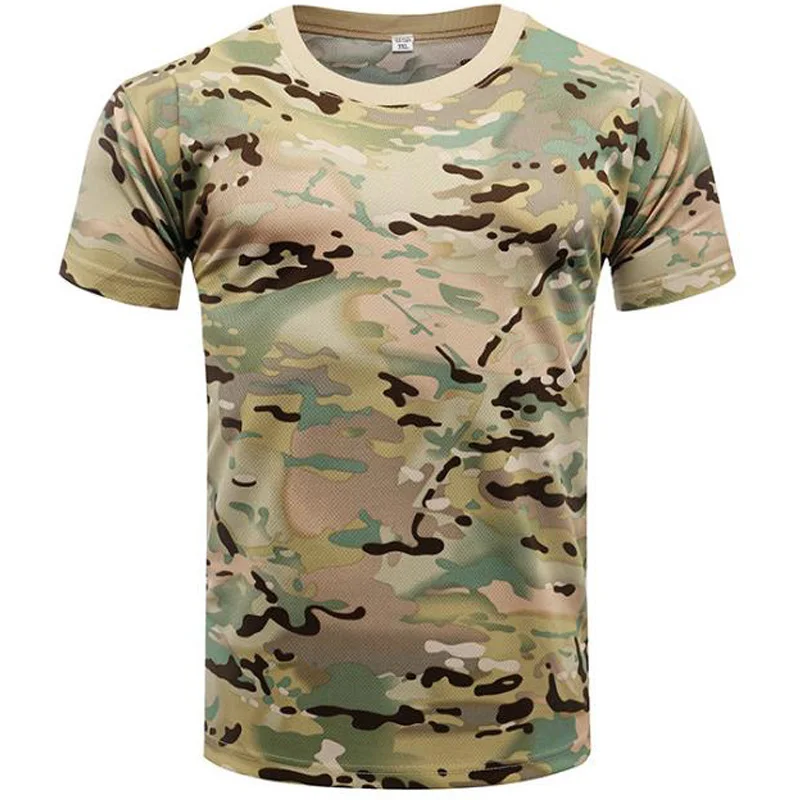 Daily Wear Men Tactical Camo T‑Shirt Multiple Camouflage Styles Crew Neck Soft Breathable Outdoor Hunting Sport Summer Tees