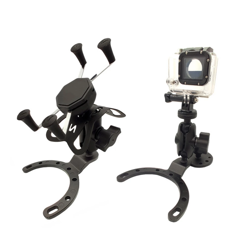 ABKI-dudukan braket kamera ponsel GPS dudukan tangki bensin sepeda motor yang dapat disesuaikan untuk Kawasaki Honda