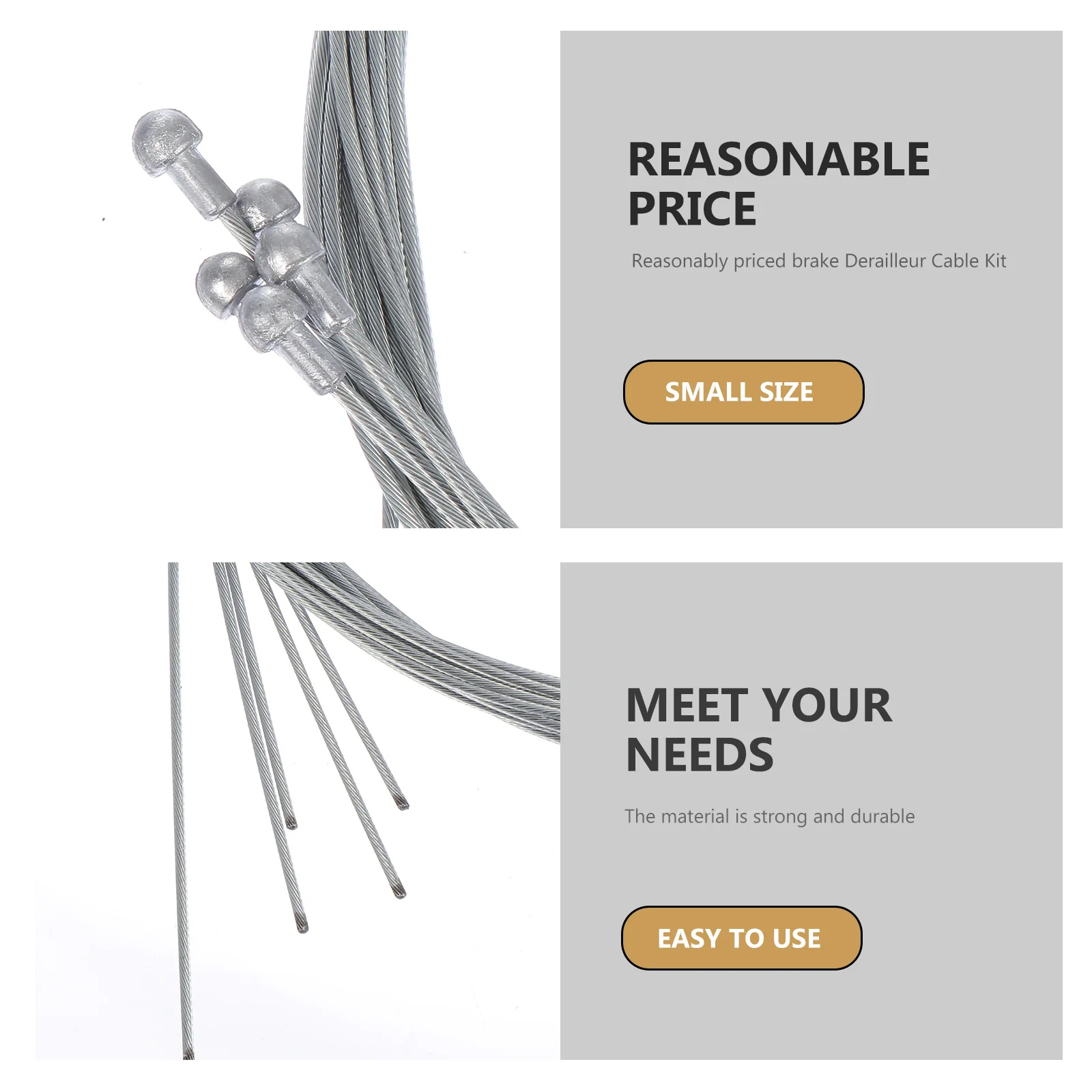 

5Set Bicycle Wire Core Kit Replacement Brake Derailleur Cables Shifters Caps for Mountain Road Bike Accessories Durable