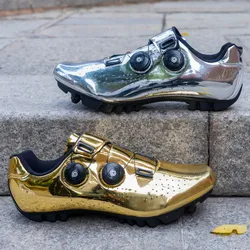 Gold Silver Men MTB Cycling Sport Shoes New Cool Women Dirt Road Mountain Bicycle Sneakers Top Quality Unisex Bike Shoes