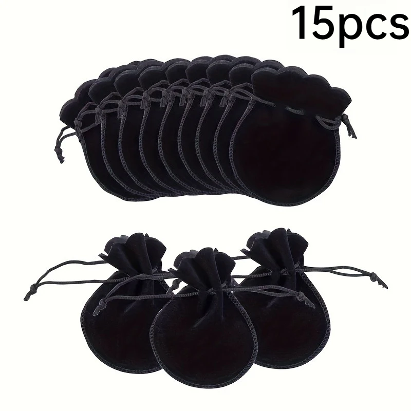 15pcs Velvet Drawstring Bag  Fabric Deliver Fine Dust Blockage Fit Stall  Storage Gift Box Lining Effortless Fluff Cleaning