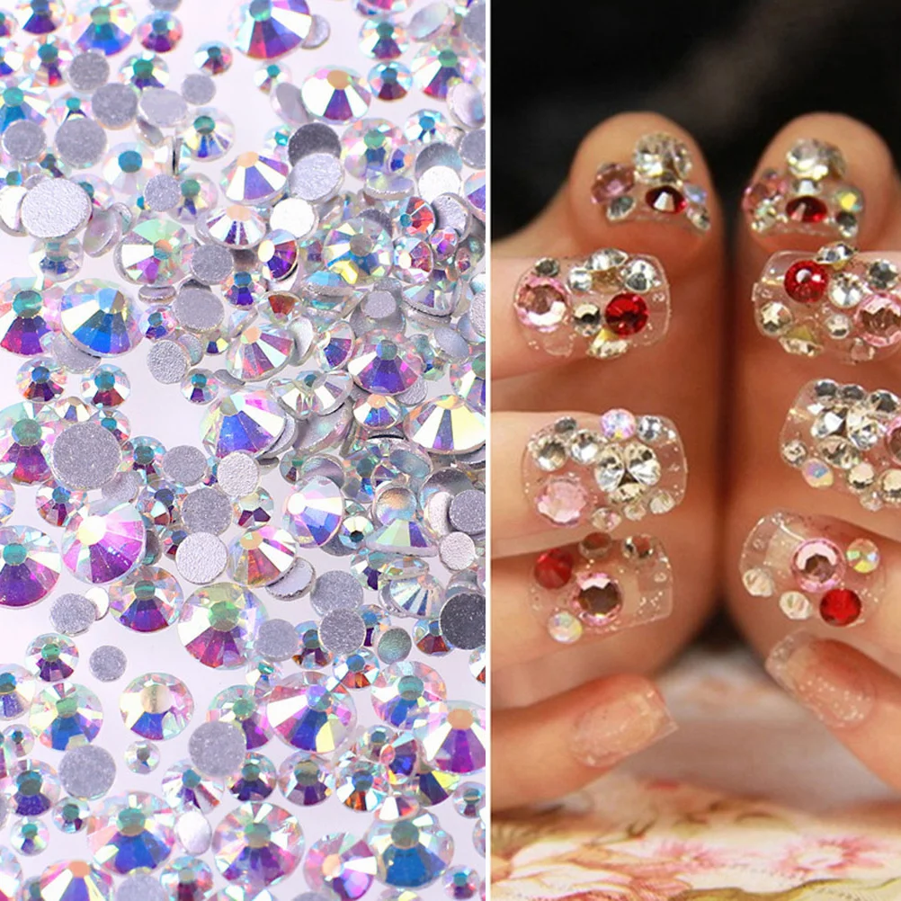 1440pcs Nail Art Rhinestones 2.8Mm Crystal Ab Round Flat Back 3D Decorations For Uv Gel Acrylic Nails Jewelry Making Phone Case