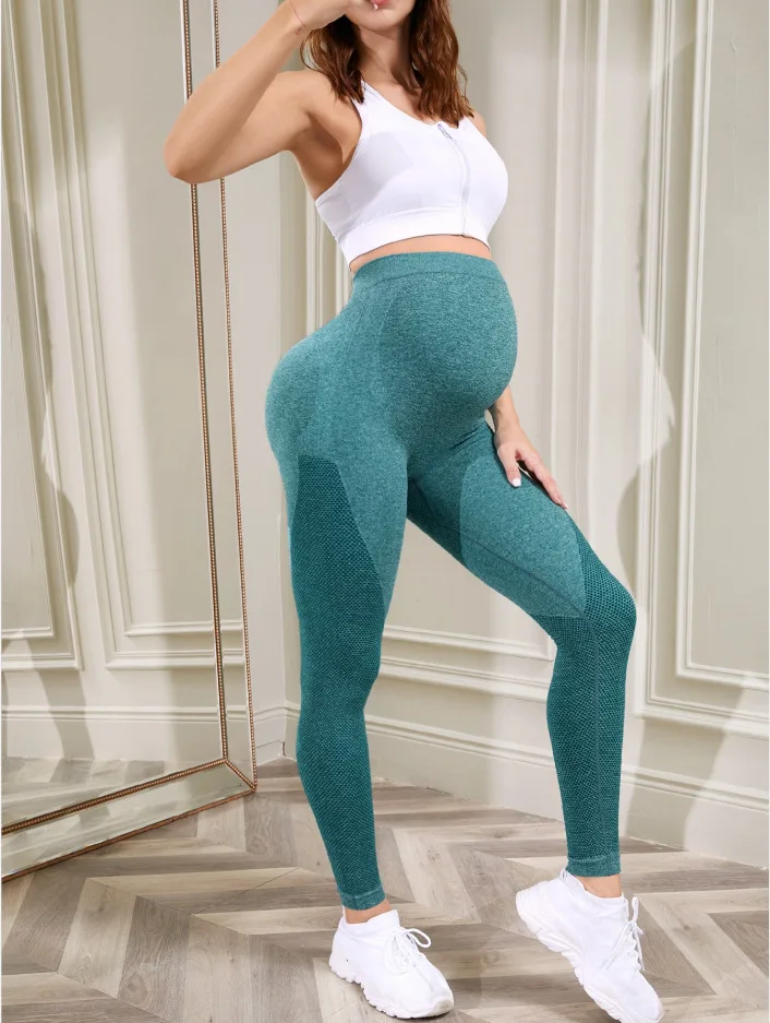 Leggings de maternidad para mujer sobre el vientre, ropa deportiva para embarazo, pantalones de yoga para entrenamiento