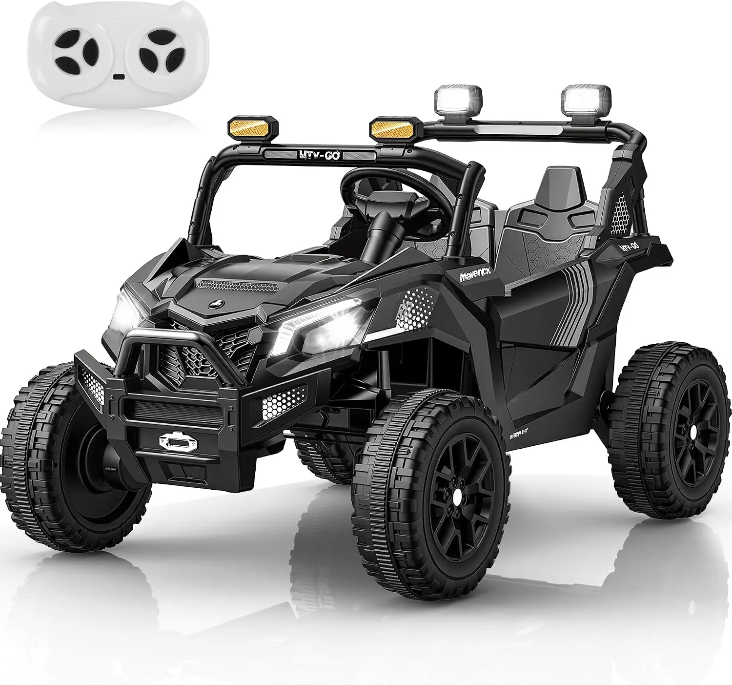 Kids 24V Remote Control Ride On Car 800W Two Seater Toddler Electric Vehicle LED Lights Music 3 Speed Truck