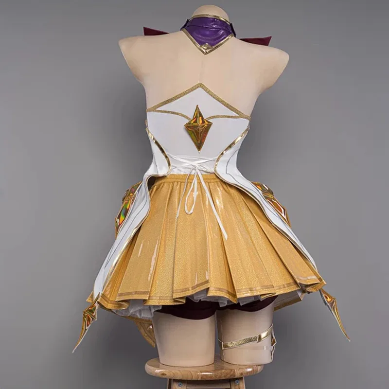 Game LOL Star Guardian Seraphine Cosplay Costume Wig Pink Purple Hair Women Halloween Party Outfits Shoes Seraphine Microphone