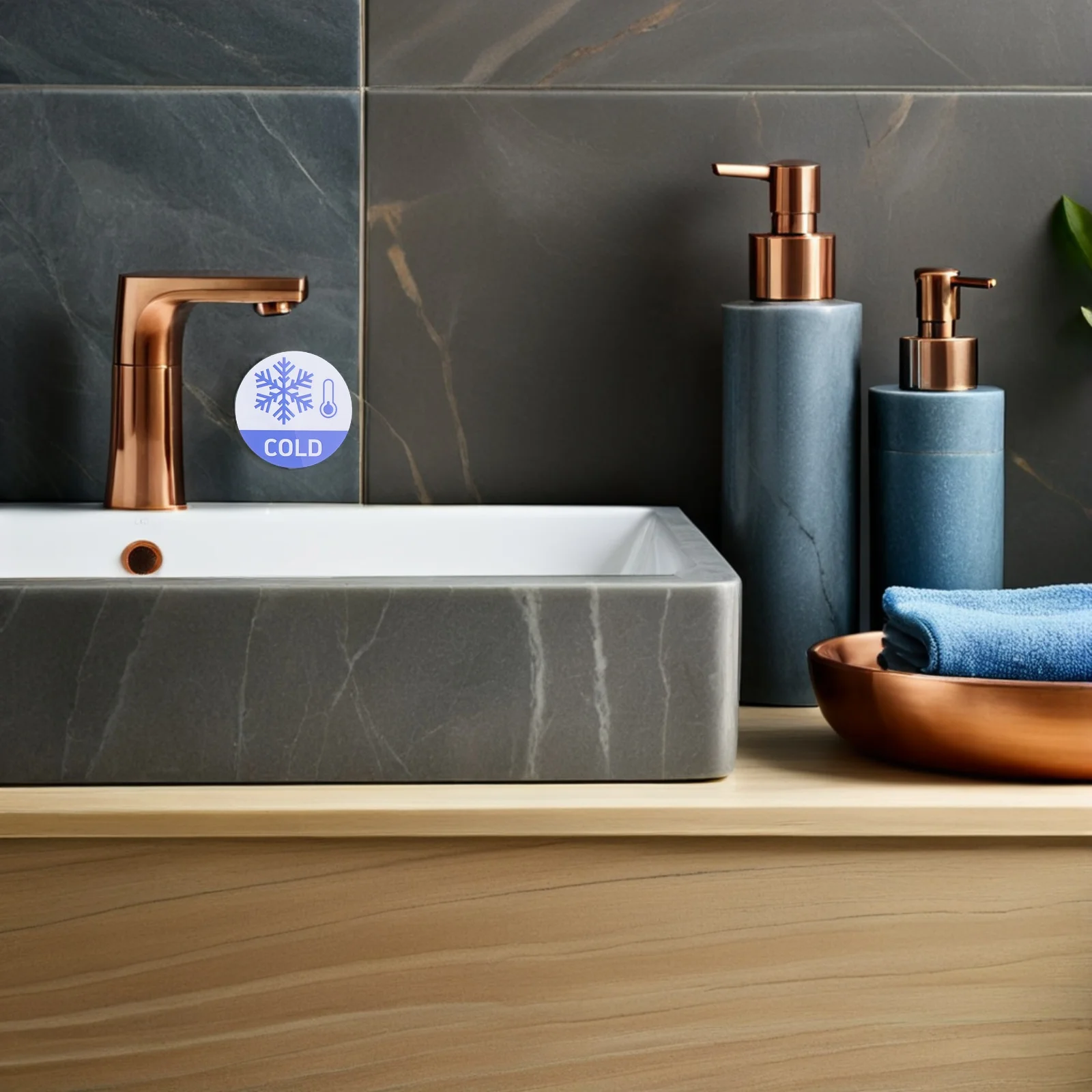 

Hot Cold Faucet Signs 5Cm Self Adhesive Waterproof Stickers For Bathroom Sink Office Hotel Water Label Indicator Labels