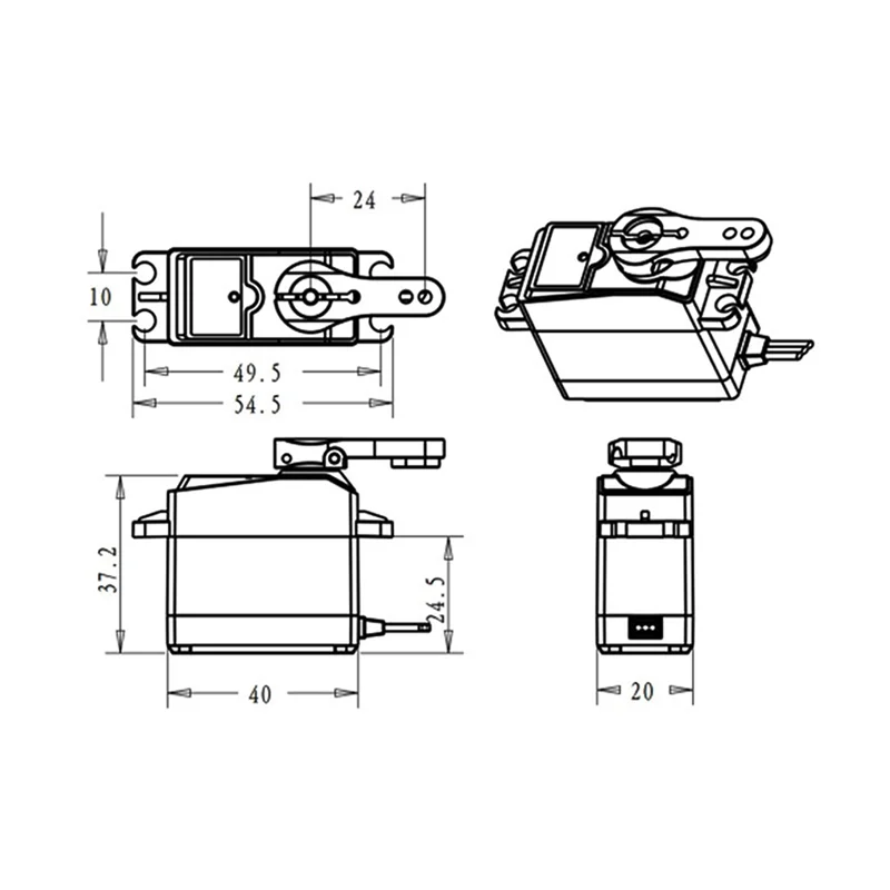 A45F-35Kg Servo digitale Servo ad ingranaggi metallici a coppia elevata Servo ad alta velocità impermeabile IP66 per auto o robot RC 1:8/1:10/1:12