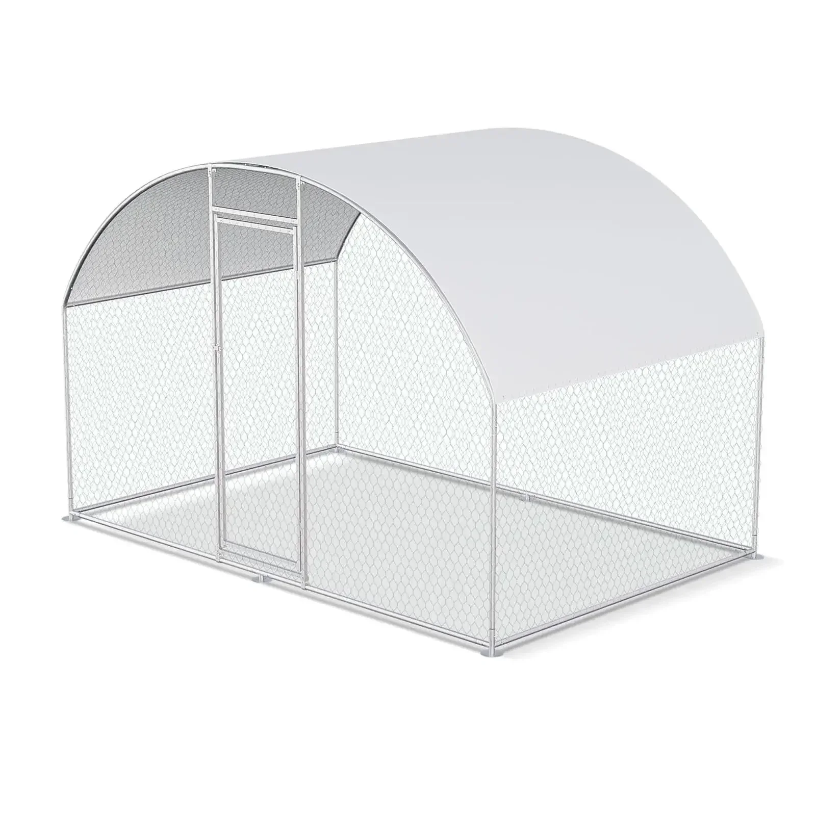 Portable One Room Outside Chicken Run Steel Hen Rabbit House Dome Roof Walk-In Chicken Coop