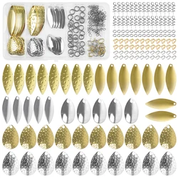 150Pcs Fishing Spoons Rigs Spinner Blades Baits Kit Colorado Blade Lure Making Supplies for Spinnerbait Bass Walleye Spinner Rig
